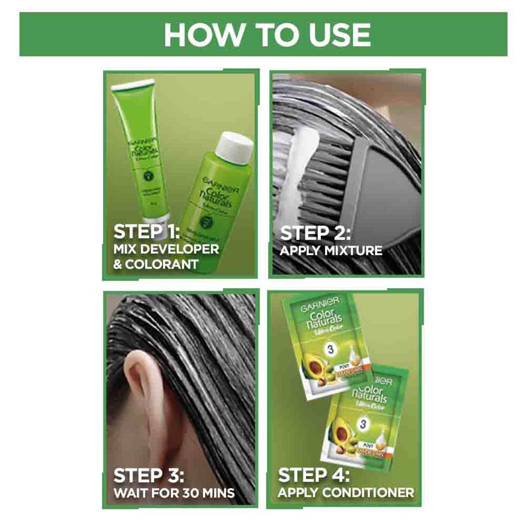 Garnier Color Naturals Permanent Hair Color, Ammonia Free, with Natural Oils and Keratin Serum, 1 Kit - label detail (41)