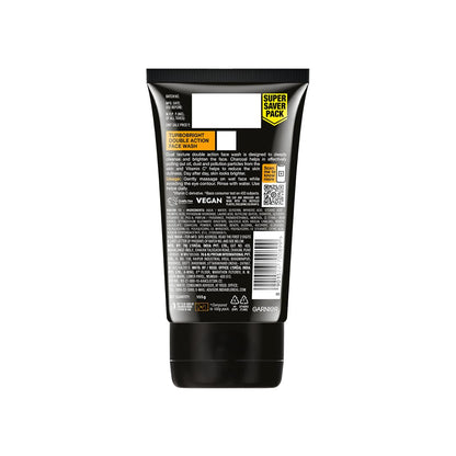 Garnier Men TurboBright Double Action Face Wash, Charcoal & Clay, Salicylic Acid, Vitamin C, 2-in-1 - in use (16)