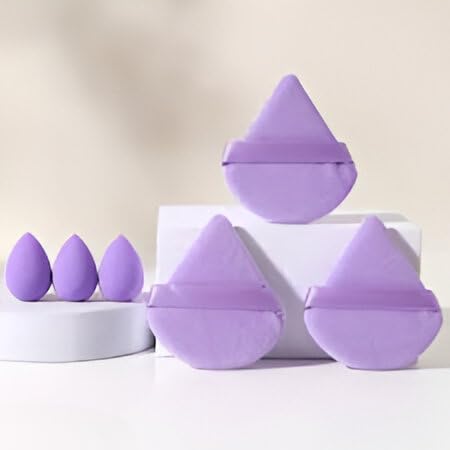 Gege Bear 20 Piece Makeup Sponge Set, Multi-Shape Non-Latex Beauty Puff Collection with Headband and Cleaning Pad - back view