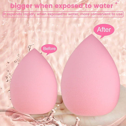 Gege Bear 20 Piece Makeup Sponge Set, Multi-Shape Non-Latex Beauty Puff Collection with Headband and Cleaning Pad - label det