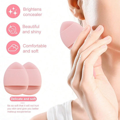 Gege Bear 20 Piece Makeup Sponge Set, Multi-Shape Non-Latex Beauty Puff Collection with Headband and Cleaning Pad - close-up