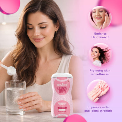 Gelixer Active Collagen Powder, Japanese Marine Collagen Peptide with Whey Protein, Unisex Adult Supplement - front view (8)