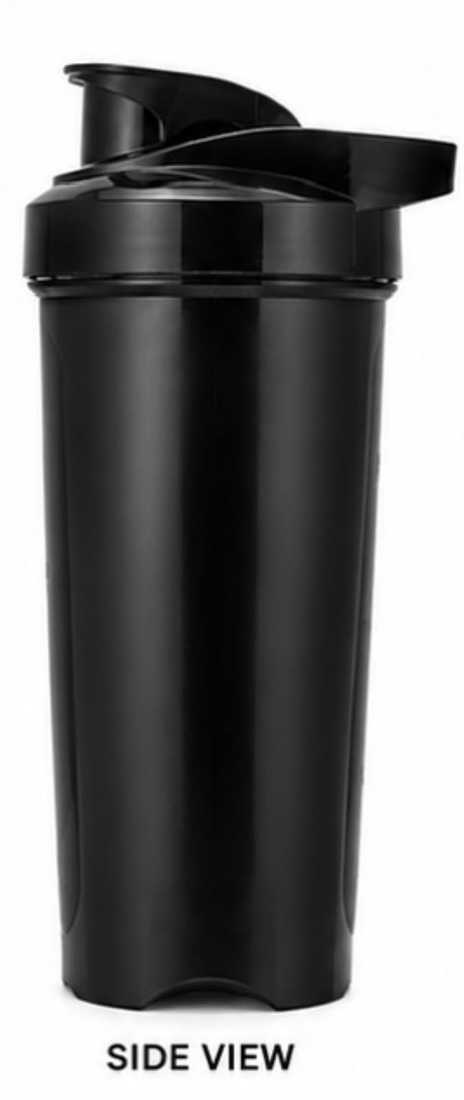 Generic Gym Shaker Bottle 750ml, Black, BPA Free Hard Plastic, Leak Proof, BL99 Model - front view