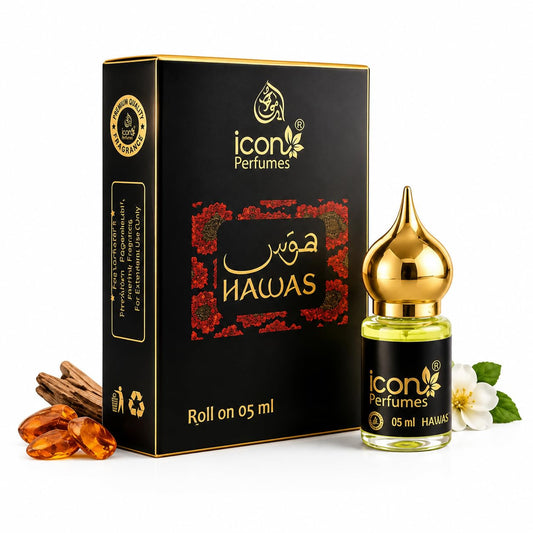 Generic Icon Hawas Attar, 5ml Roll-On, Alcohol-Free Perfume Oil, Unisex Arabic Fragrance