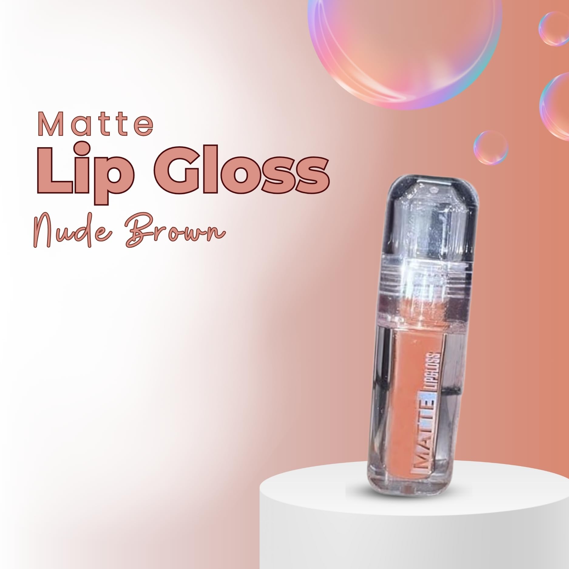 Generic Matte Lip Gloss for Women - Long Lasting Non-Sticky Lightweight Moisturizing Daily Wear Lip Gloss - front view (14)