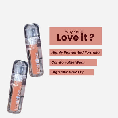 Generic Matte Lip Gloss for Women - Long Lasting Non-Sticky Lightweight Moisturizing Daily Wear Lip Gloss - label detail (17)