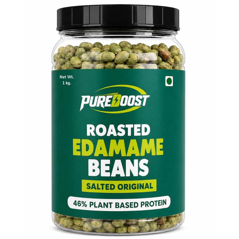 Generic Roasted Salted Edamame, 1 kg, Lightly Salted Young Green Soybeans Vegetable Snack