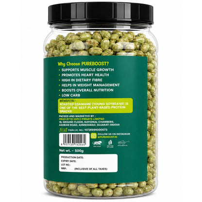Generic Roasted Salted Edamame, 1 kg, Lightly Salted Young Green Soybeans Vegetable Snack - back view