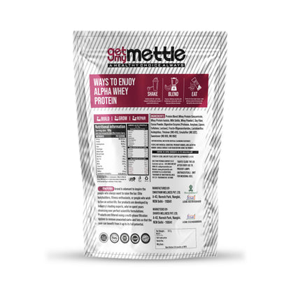 getmymettle Alpha Whey Protein Powder, Banned Substance Free, Gluten Free, Low Fat, No Artificial Colors - back view (11)