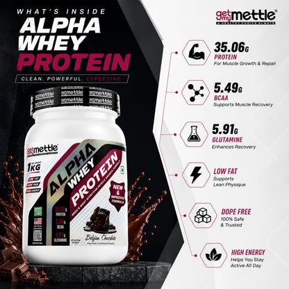 getmymettle Alpha Whey Protein Powder, Banned Substance Free, Gluten Free, Low Fat, No Artificial Colors - close-up detail (2