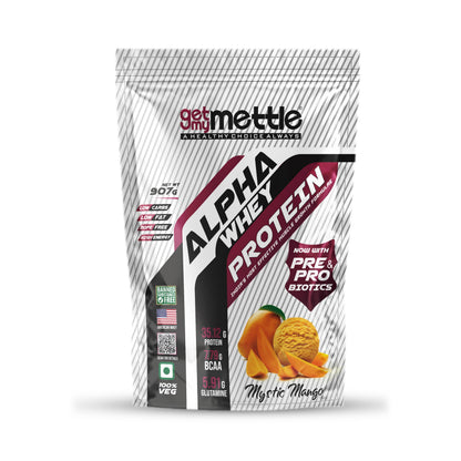 getmymettle Alpha Whey Protein Powder, Banned Substance Free, Gluten Free, Low Fat, No Artificial Colors (30)