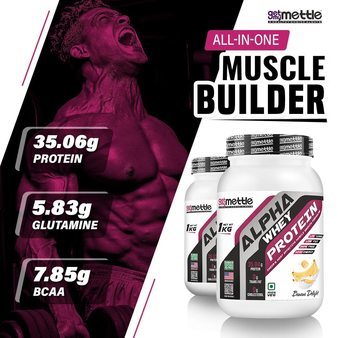 getmymettle Alpha Whey Protein Powder, Banned Substance Free, Gluten Free, Low Fat, No Artificial Colors - ingredients panel