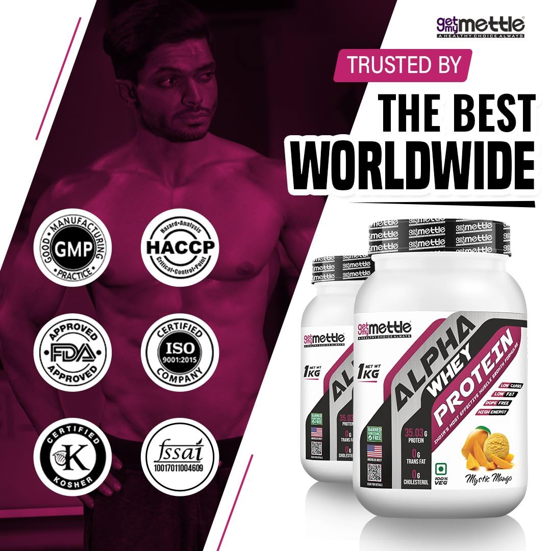 getmymettle Alpha Whey Protein Powder, Banned Substance Free, Gluten Free, Low Fat, No Artificial Colors - in use