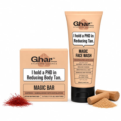 GHAR SOAPS De-Tan Face Wash with Sandalwood, Saffron, Coconut Oil and Goat Milk, Unisex (15)