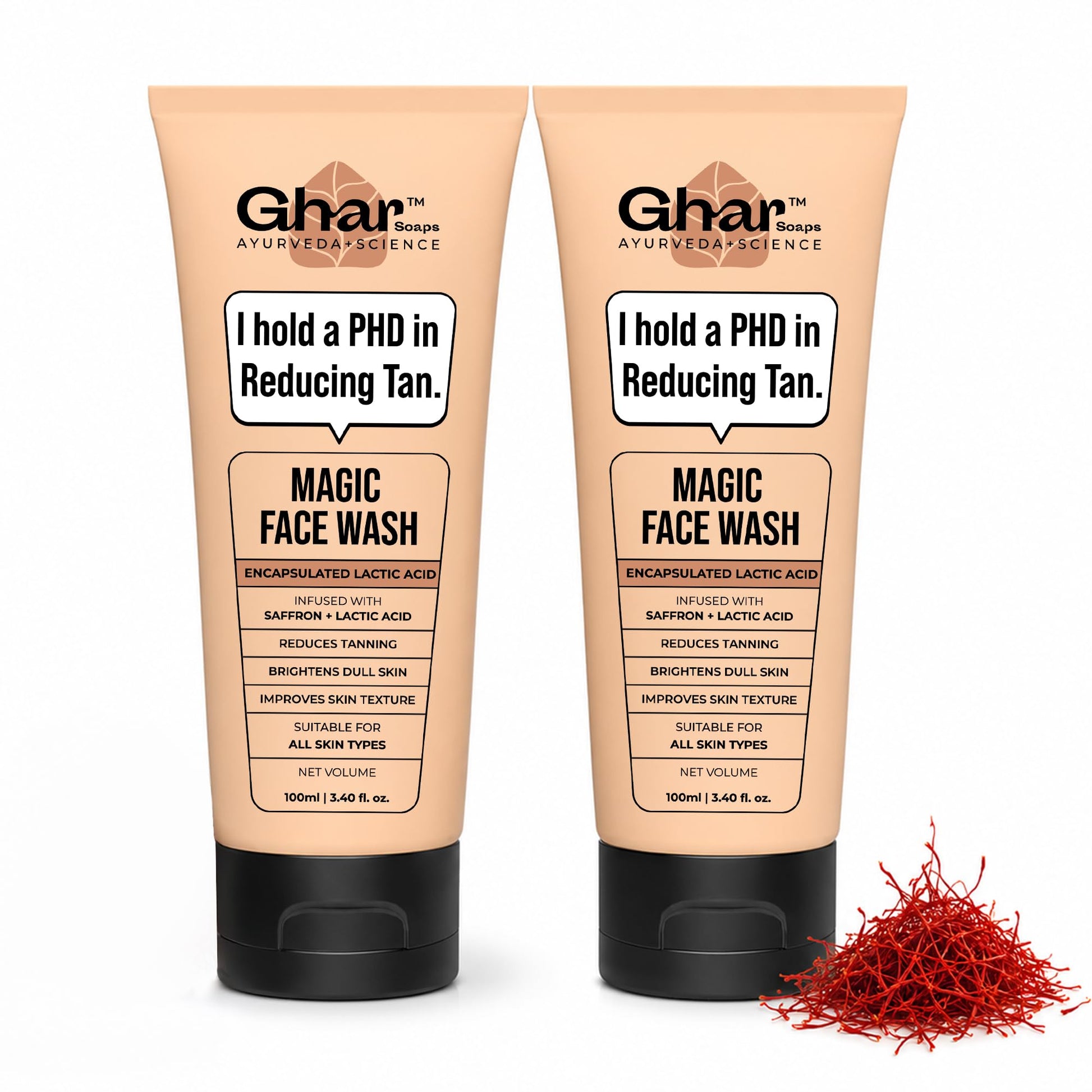 GHAR SOAPS De-Tan Face Wash with Sandalwood, Saffron, Coconut Oil and Goat Milk, Unisex (8)