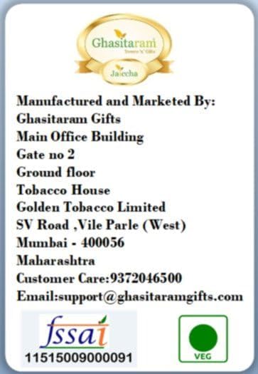 Ghasitaram Gifts Jaiccha Rakhi Gifts for Brothers Rakhi Sweets Mini Kaju Katli Blue Box with Om Rakhi - in use
