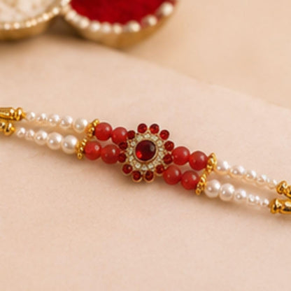 Giftsroot Rakhi Set of 6 for Brother Men, Ganesha Shree Om Radha Krishna Traditional Designer Rakhis with Card and Tilak Set 