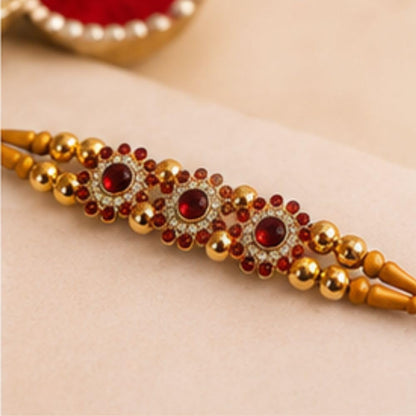 Giftsroot Rakhi Set of 6 for Brother Men, Ganesha Shree Om Radha Krishna Traditional Designer Rakhis with Card and Tilak Set 