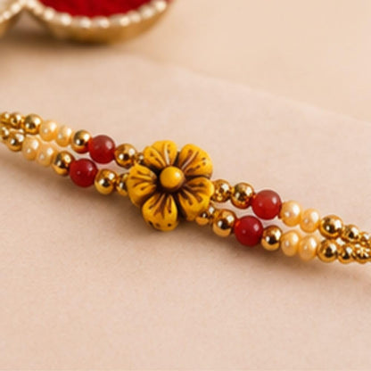 Giftsroot Rakhi Set of 6 for Brother Men, Ganesha Shree Om Radha Krishna Traditional Designer Rakhis with Card and Tilak Set 