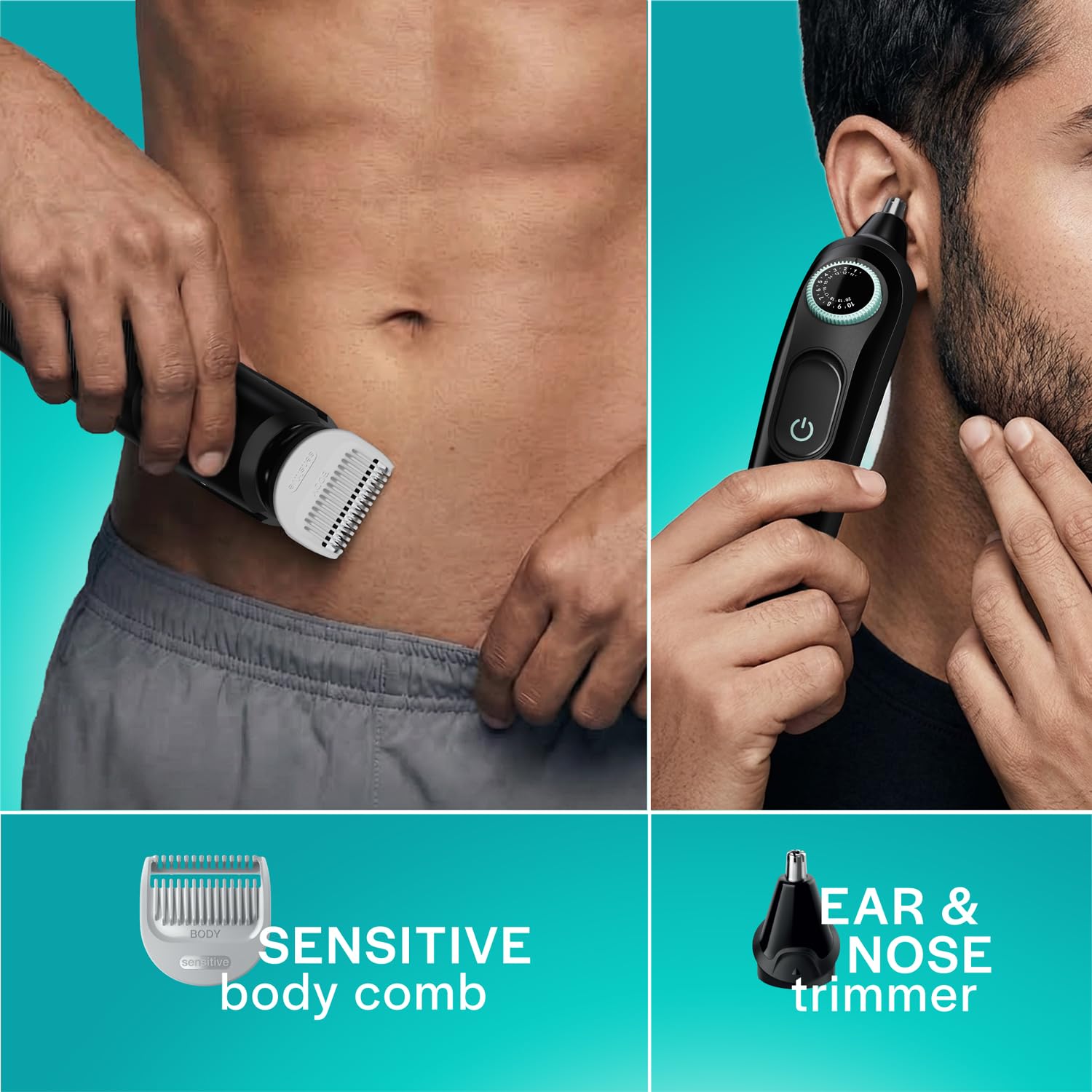 Gillette Series 3 All-in-One Beard & Body Trimmer, 40 Length Settings, 5 Attachments, 50 Min Runtime, Washable Head - back vi