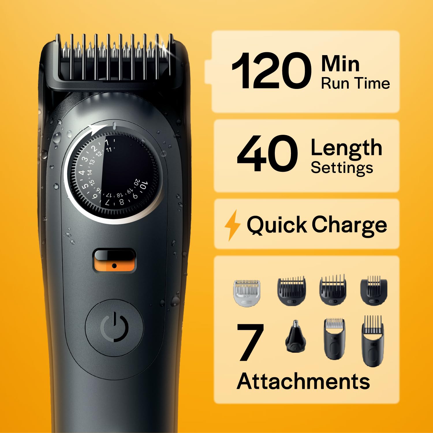 Gillette Series 5 All-in-One Beard & Body Trimmer by Braun - 40 Length Settings, 100% Waterproof, 120 Min Runtime - packaging