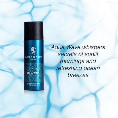 Giordano Aqua Wave Deodorant Spray for Men, 200ml, Body Spray with Pineapple and Cedarwood Fragrance - ingredients panel