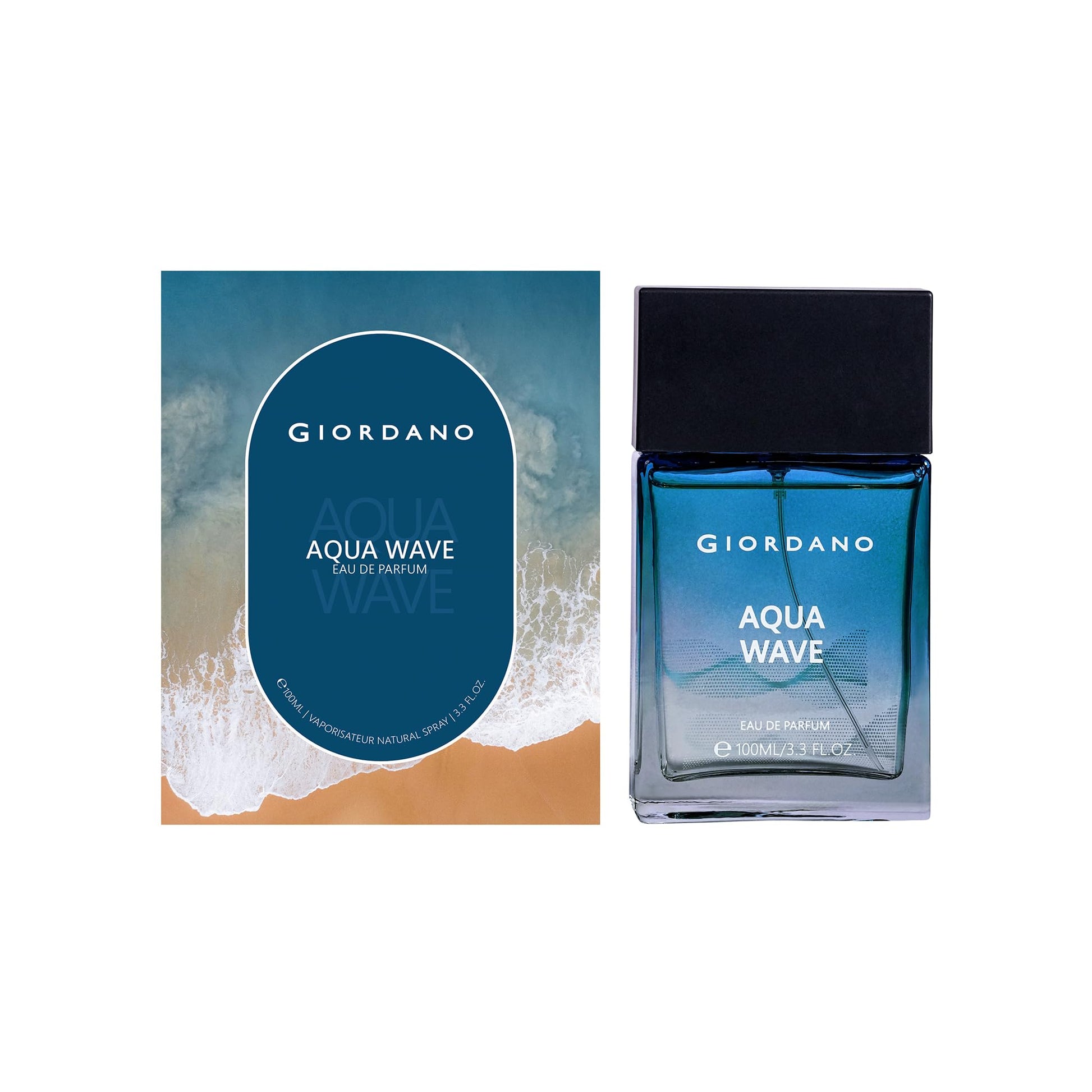 Giordano Men's Eau de Parfum Spray, 100ml, Single Pack, by Aroma de France - front view