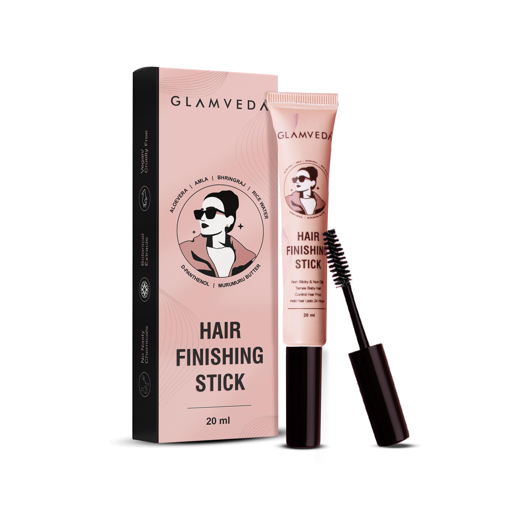 GLAMVEDA Anti-Frizz Hair Finishing Stick for Flyaways and Baby Hair, 20ml, Hair Styling Agent