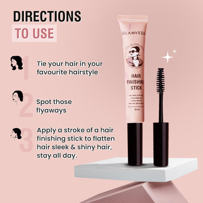 GLAMVEDA Anti-Frizz Hair Finishing Stick for Flyaways and Baby Hair, 20ml, Hair Styling Agent - packaging