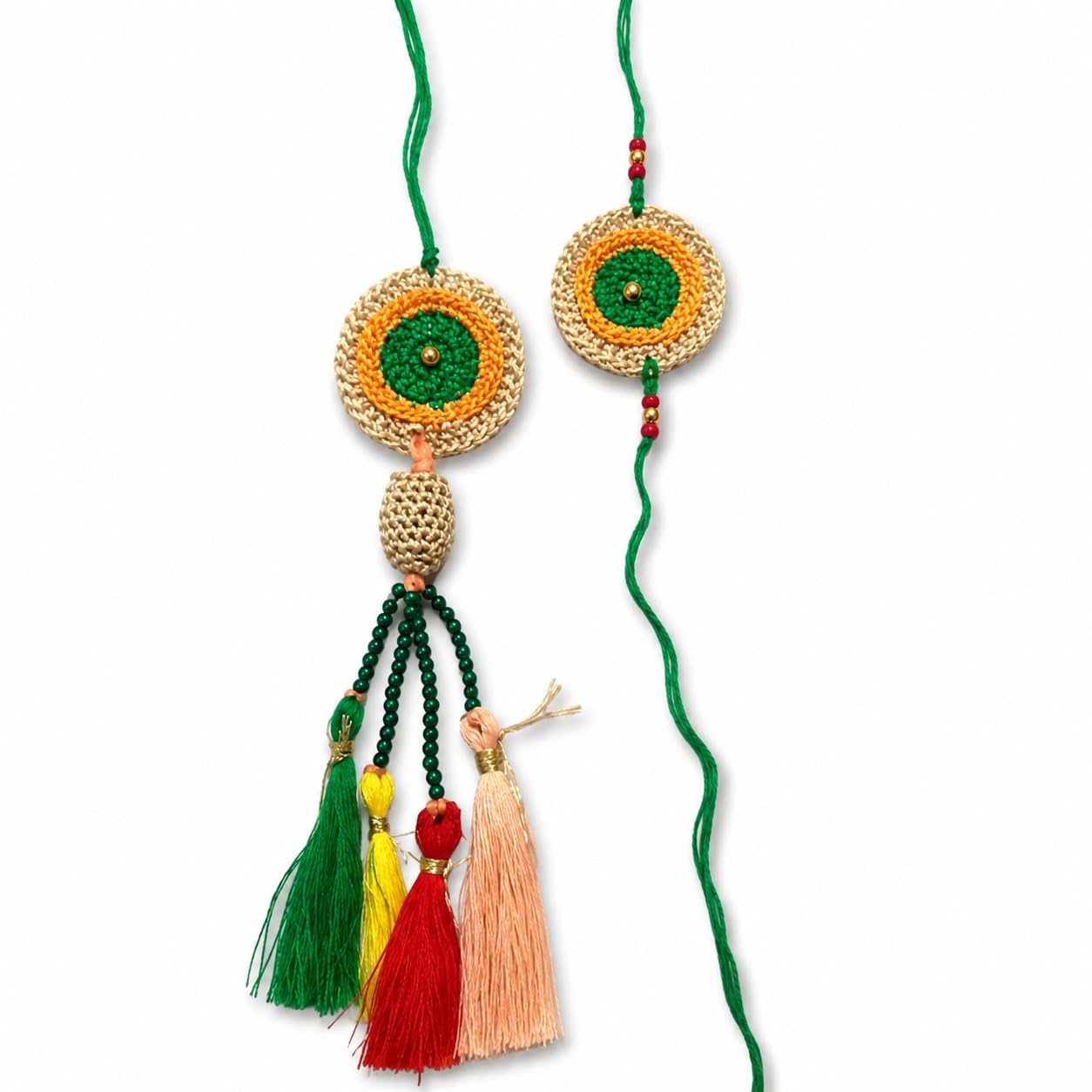 GliterKart Handmade Crochet Bhaiya Bhabhi Rakhi Set of 2