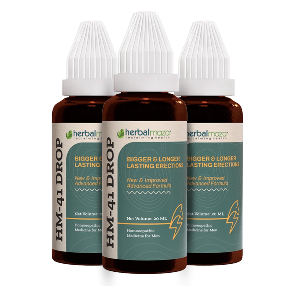 GLOW HUT HM-41 Performance Support Drops, Herbal Supplement, Pack of 3, 200g - front view