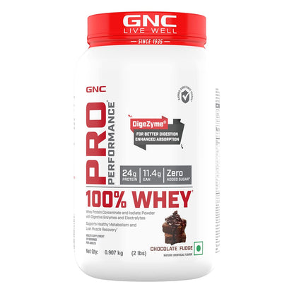 GNC Pro Performance 100% Whey Protein + Creatine Monohydrate Combo, Chocolate Fudge, 907g + 100g - back view