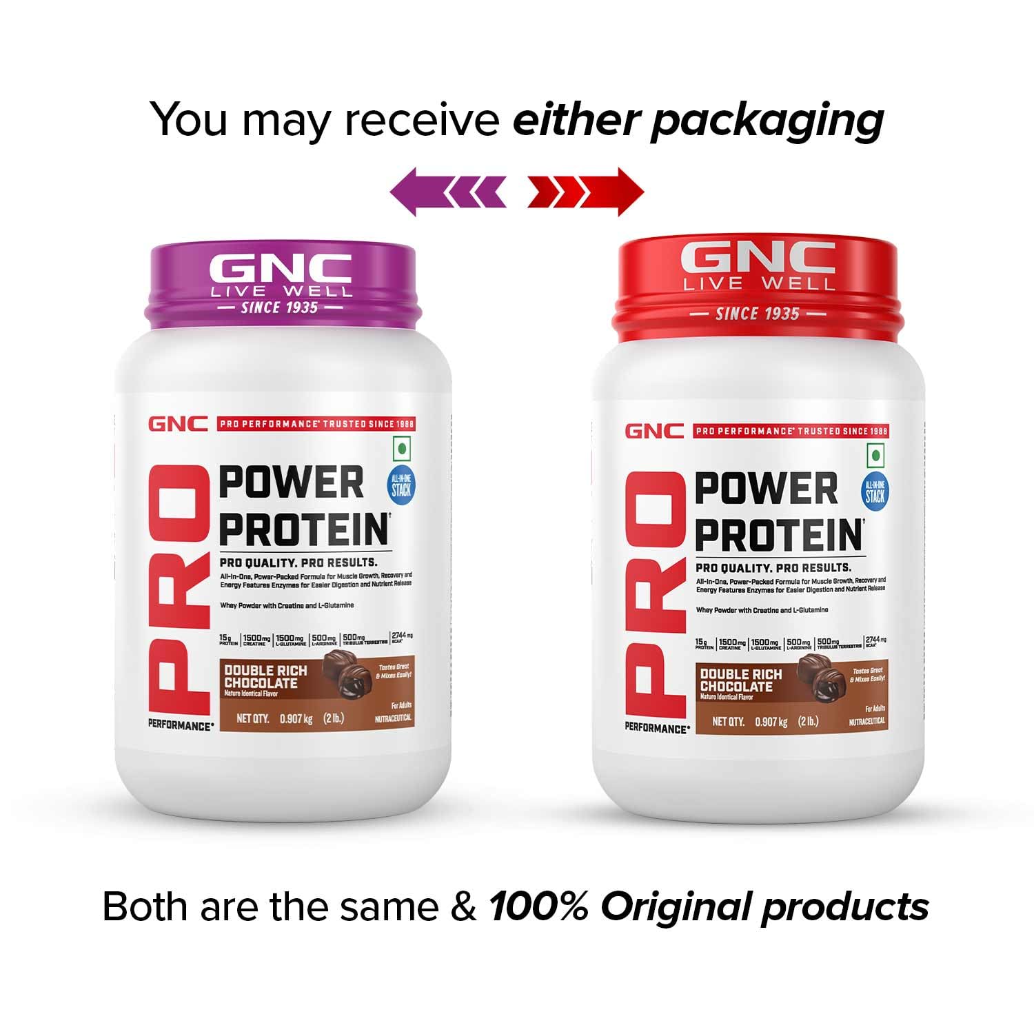 GNC Pro Performance Power Protein Powder, 2 lbs, 30 Servings, Double Rich Chocolate, Informed Choice Certified, 30g Protein, 