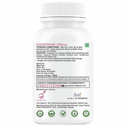 GNL L-Glutathione Tablets 1000mg, 60 Count, Vegan Formula with Vitamin C, E, Biotin, Hyaluronic Acid, ALA & Collagen, Women's