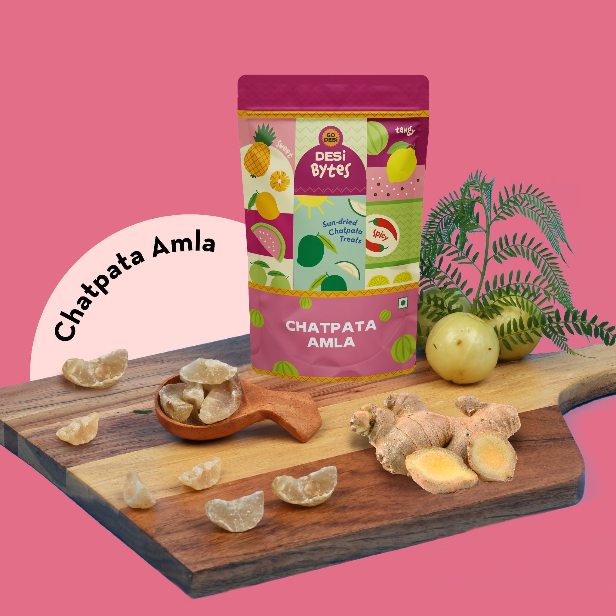 GO DESi Dried Chatpata Amla Candy, 300g, Indian Gooseberry Fruit Snack, Spicy Tangy, 300 G (PACK OF 1), Amla (Gooseberries) -