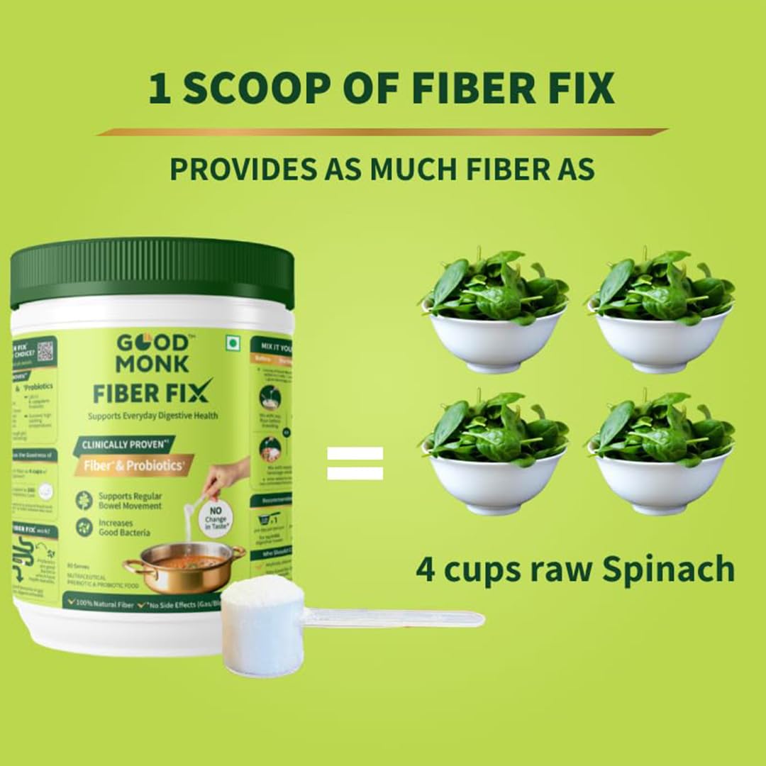 Good Monk Fiber Fix | Isabgol & Psyllium Husk Replacer | Add to Food - label detail (12)