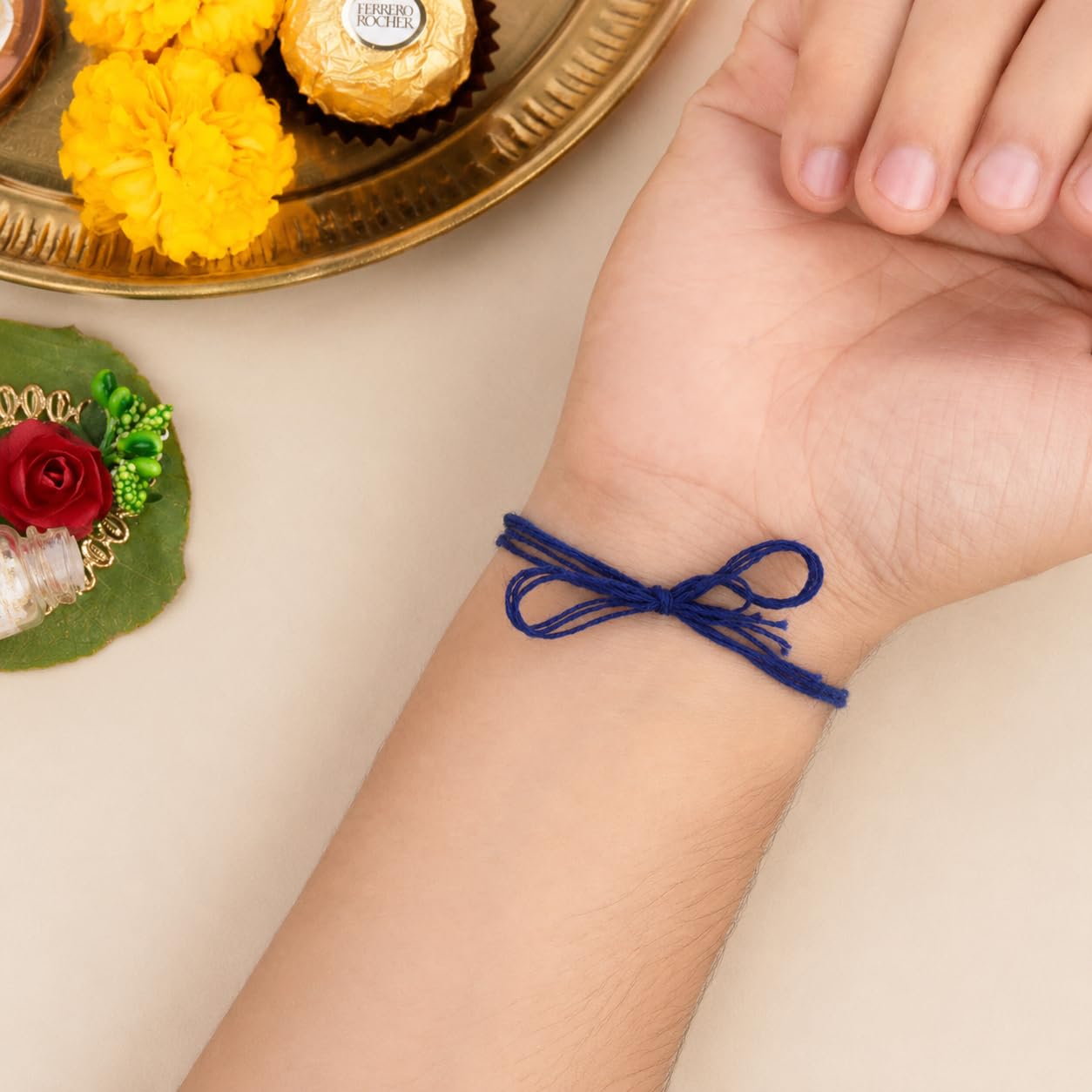 Goodi Cart Personalized Evil Eye Name Rakhi for Brother | Custom Engraved Metal Rakhi | Raksha Bandhan Gift for Bhai - label