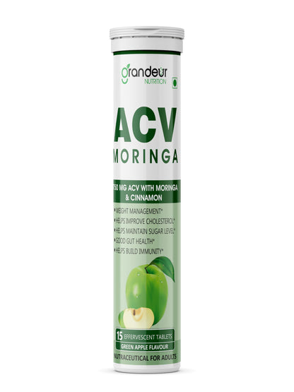 GRANDEUR Apple Cider Vinegar Effervescent Tablets with Pomegranate and B Vitamins, Nutritional Supplement (19)