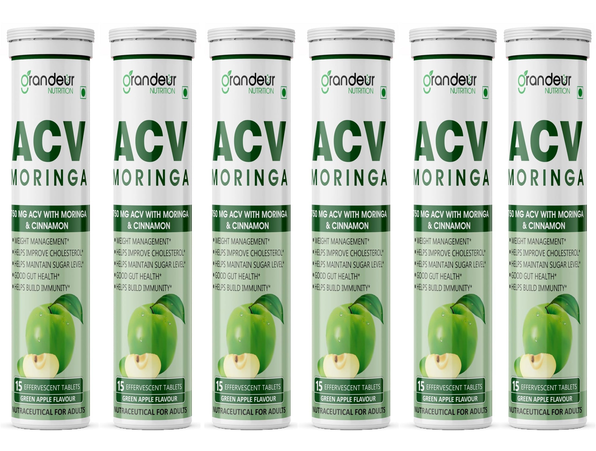 GRANDEUR Apple Cider Vinegar Effervescent Tablets with Pomegranate and B Vitamins, Nutritional Supplement (46)
