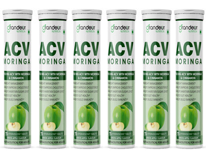 GRANDEUR Apple Cider Vinegar Effervescent Tablets with Pomegranate and B Vitamins, Nutritional Supplement (46)