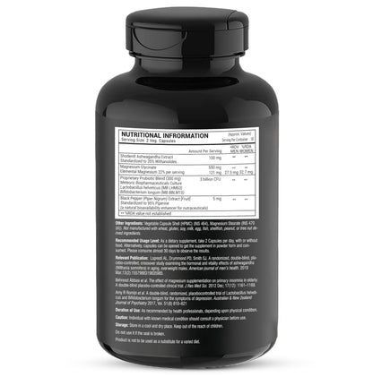 GREENDORSE Shoden Ashwagandha Herbal Supplement with Magnesium Glycinate and Probiotics, 60 Veg Capsules, 35% Withanolides -