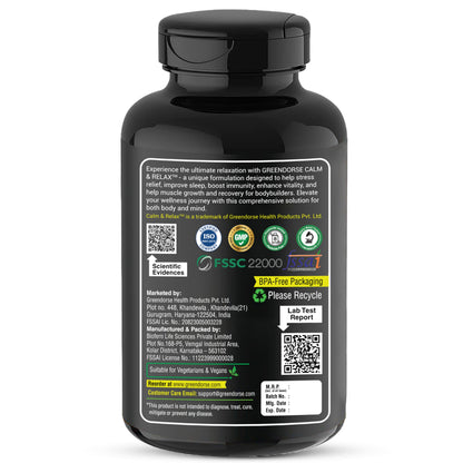 GREENDORSE Shoden Ashwagandha Herbal Supplement with Magnesium Glycinate and Probiotics, 60 Veg Capsules, 35% Withanolides - 
