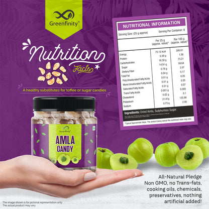 GreenFinity Dried Sweet Amla Candy, Indian Gooseberry Fruit, 250g - packaging (12)