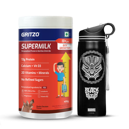 Gritzo SuperMilk Growth+ (13+ Boy) Cafe Mocha, 400g, Nutritional Supplement Powder (10)