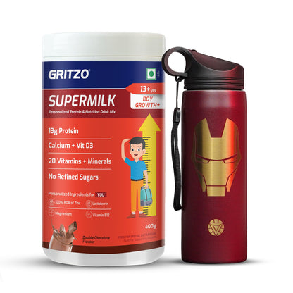 Gritzo SuperMilk Growth+ (13+ Boy) Cafe Mocha, 400g, Nutritional Supplement Powder (18)