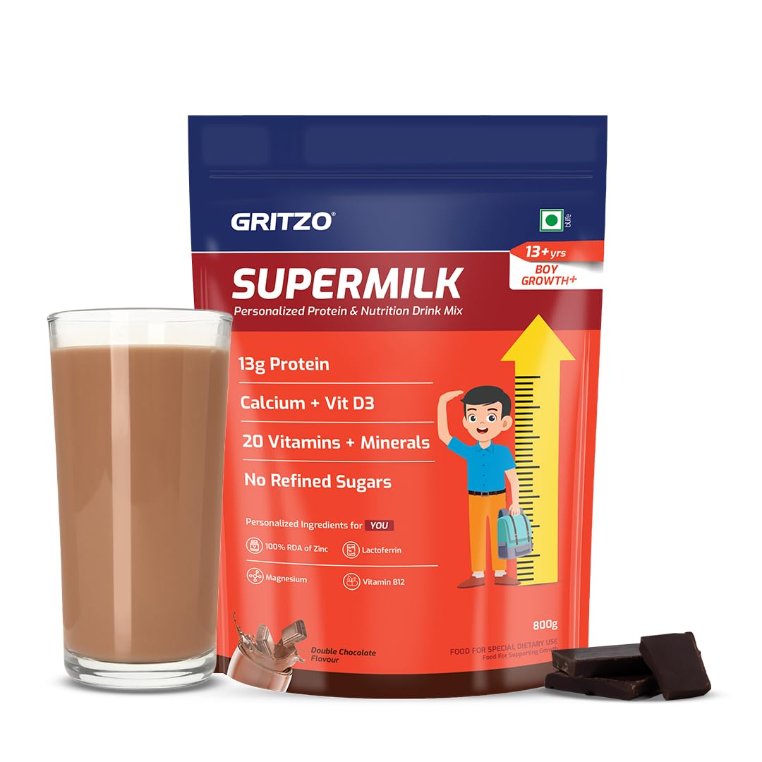 Gritzo SuperMilk Growth+ (13+ Boy) Cafe Mocha, 400g, Nutritional Supplement Powder (21)