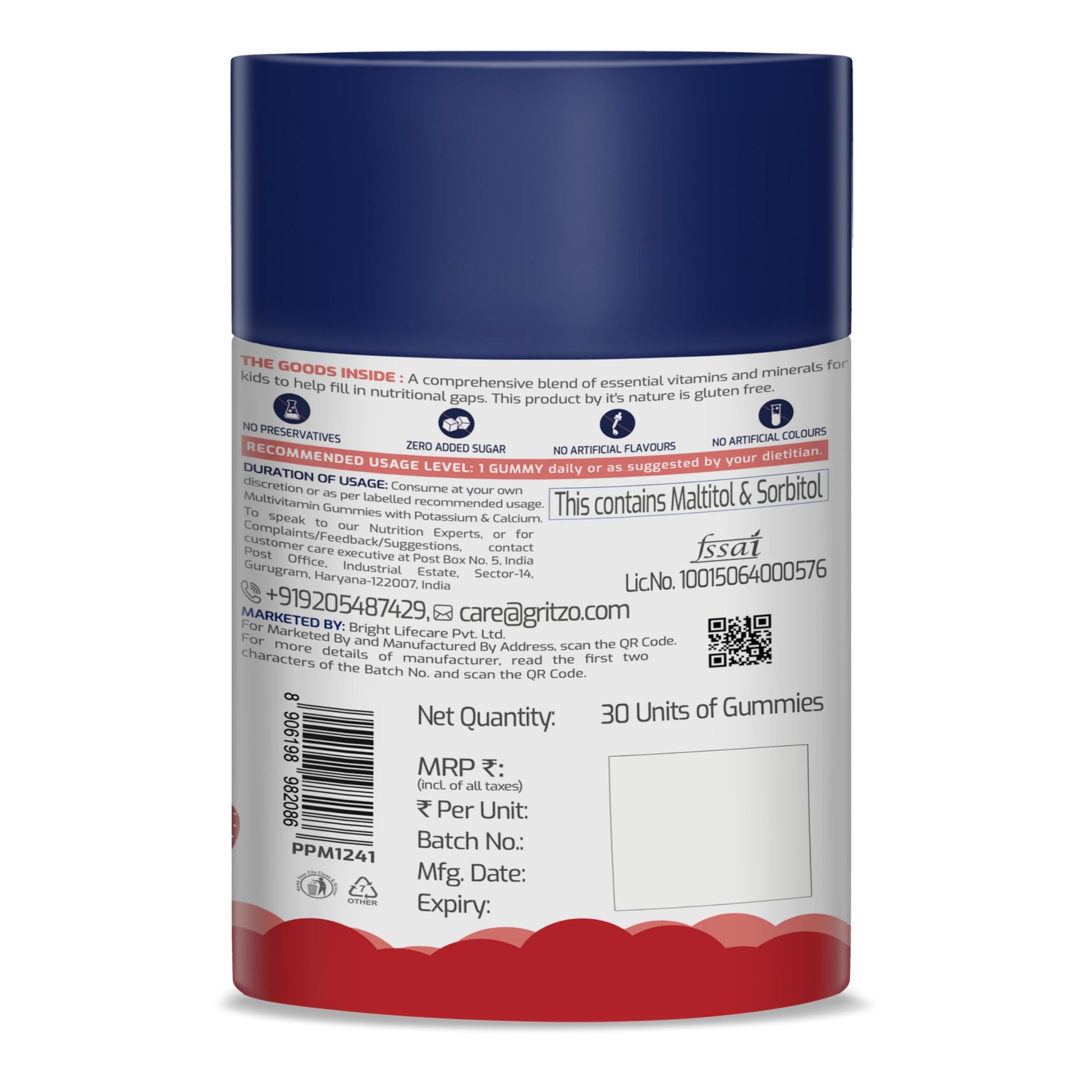 Gritzo SuperMilk Growth+ (13+ Boy) Cafe Mocha, 400g, Nutritional Supplement Powder - ingredients panel (36)