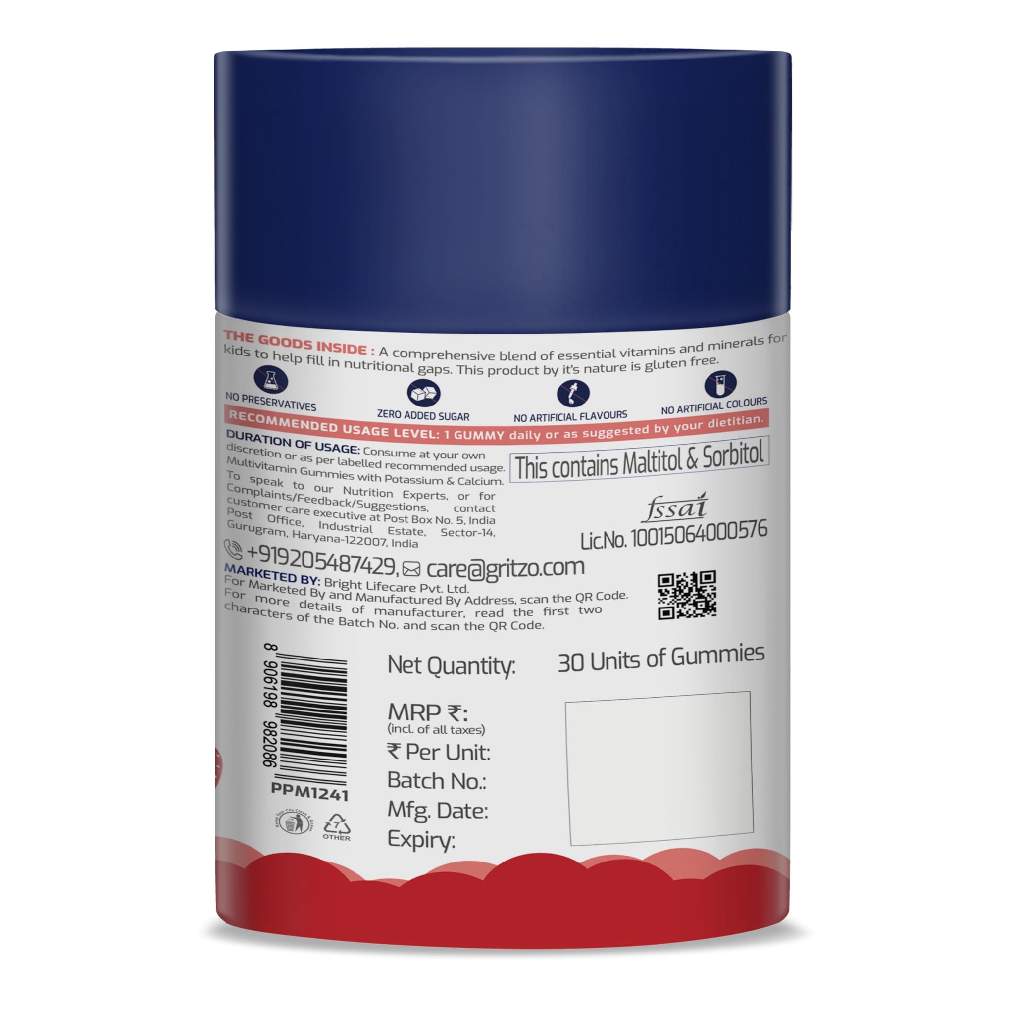 Gritzo SuperMilk Growth+ (13+ Boy) Cafe Mocha, 400g, Nutritional Supplement Powder - ingredients panel (36)