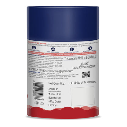 Gritzo SuperMilk Growth+ (13+ Boy) Cafe Mocha, 400g, Nutritional Supplement Powder - ingredients panel (36)