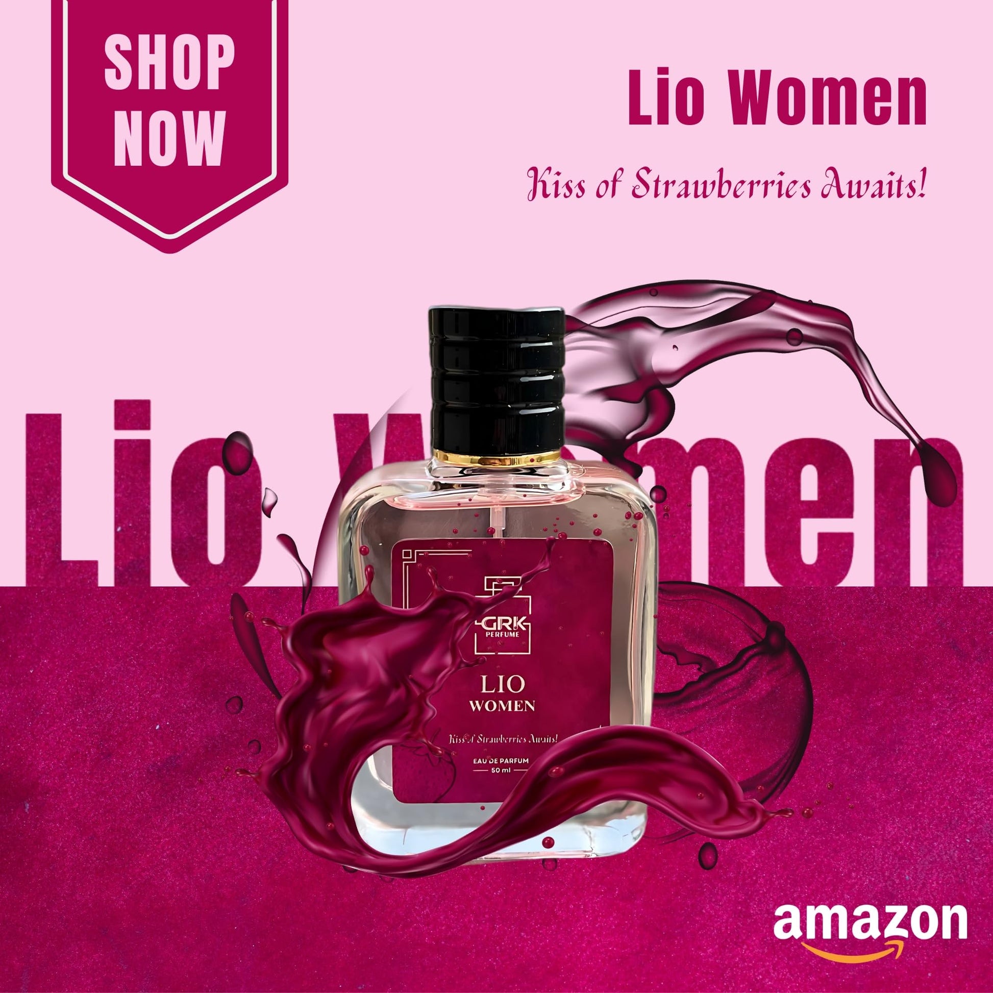 GRK Perfume Lio Women Eau de Parfum, 50ml, Unisex Fragrance with Strawberry, Jasmine, and Musk Notes - back view